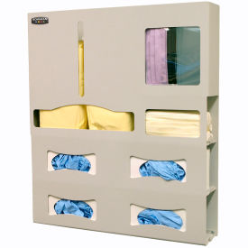 Protective Wear Organizer - 4" - Quad Glove 23.37"W x 26.63"H x 4"D, Quartz Beige