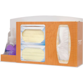 Respiratory Hygiene Station 17.9"W x 10.5"H x 4.45"D, Maple Fauxwood