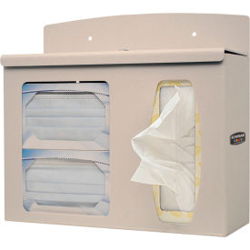 Respiratory Hygiene Station - Locking 13.8"W x 12.65"H x 5.3"D, Quartz Beige