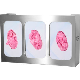 Glove Box Dispenser - Triple - Divided 15.87"W x 10.03"H x 3.81"D, Stainless
