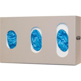 Tri. Glove Box Dispenser, Visual Size Indicators 16.9"W x 10.1"H x 3.95"D, Quartz Beige