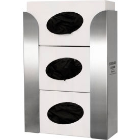 Glove Box Dispenser - Triple 10.31"W x 14.28"H x 3.94"D, Stainless