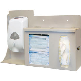 Respiratory Hygiene Station - Locking, 22.25"W x 14.75"H x 5"D, Quartz Beige
