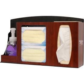 Respiratory Hygiene Station 17.9"W x 10.5"H x 4.45"D, Cherry Fauxwood