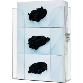 Glove Box Dispenser - Triple 10.45"W x 14.35"H x 4.08"D, Clear