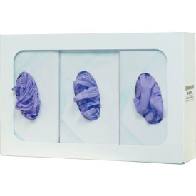 Glove Box Dispenser - Triple 15.81"W x 10.03"H x 3.81"D, White