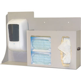 Respiratory Hygiene Station, Plastic, 22.25"W x 14.75"H x 5"D, Quartz Beige