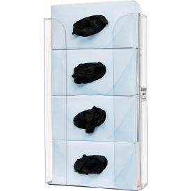 Glove Box Dispenser - Quad 11.2"W x 19.1"H x 3.7"D, Clear