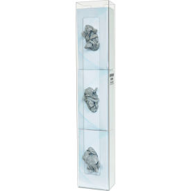 Glove Box Dispenser - Triple - Space Saver 5.5"W x 30.11"H x 3.94"D, Clear