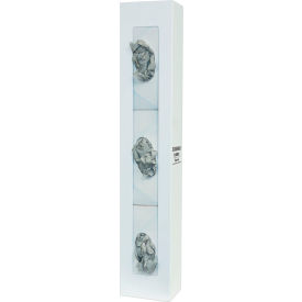 Glove Box Dispenser - Triple - Space Saver 5.5"W x 30.04"H x 3.94"D, White