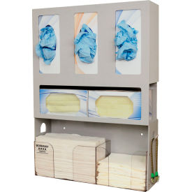 Protective Wear Organizer - Dental, 17.61"W x 23.5"H x 5.08"D, Quartz Beige & Clear