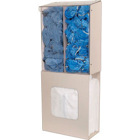 Protective Wear Organizer - Surgical 12.66"W x 31.1"H x 6.37"D, Quartz Beige & Clear