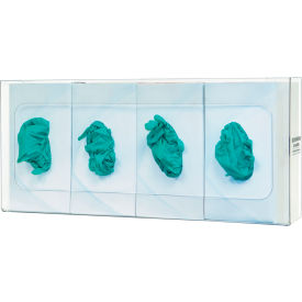 Glove Box Dispenser - Quad 22.45"W x 10.03"H x 3.88"D, Clear