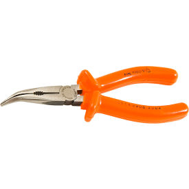 1000V Insulated Bent Long-Nose Pliers, 6-1/4"