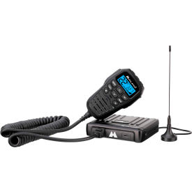 Midland MicroMobile Two Way GMRS Radio, 5-1/4"W x 5"D x 1"H, Black