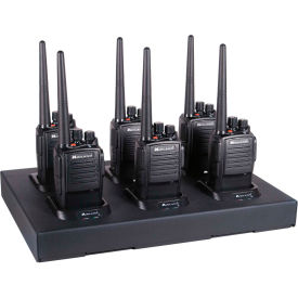 Midland BizTalk Business Radio Bundle W/ Multi Unit Charger, Black, Pack of 6