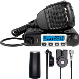 Midland MicroMobile GMRS Radio, 5"W x 4-4/5"D x 1-1/2"H, Black