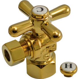 1/4 Turn Angle Stop Valve w/ Cross Handle, Oil Rubbed Bronze, 1/2" FIP x 3/8" OD Comp