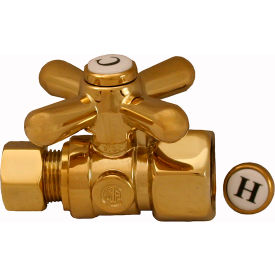 1/4 Turn Angle Stop Valve with 18" Connector, Lever Handle, Chrome