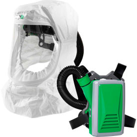 Head Harness, Tychem 2000 Shoulder Length Face Seal Hood, HX5 Backpack PAPR