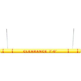 Clearance Bar, 4"D x 96"L, Yellow Bar/White Tapes