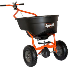 Push Spreader, 130 Lbs capacity, 48"L x 27-1/10"W x 33-3/5"H dimensions, Color: Black