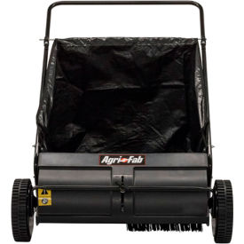 26" Push Lawn Sweeper, 52-1/2"L x 31"W x 33"H, Black