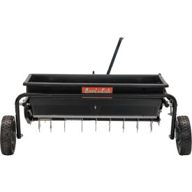 Tow Drop Spiker/Seeder/Spreader, 100 Lbs, 36"L x 42"W x 20"H, Black