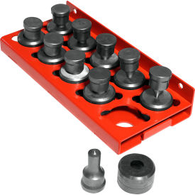 Round Punch & Die Set with Punch & Die Tray, 10 Piece