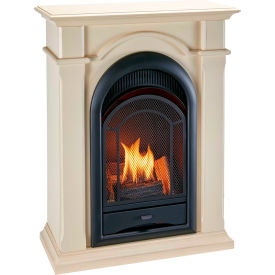 Dual Fuel Ventless Gas Fireplace System w/Corner Combo Mantel, 10000 BTU, T-Stat Ctrl, White