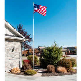 25' Silver Telescoping Flagpole Kit