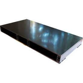 Stackable Closed Deck Pallet, Plastic, 2-Way, 24" x 48", 1500 Lb Stat Cap, Gray, Black