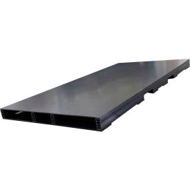Stackable Closed Deck Pallet, Plastic, 4-Way, 96" x 48", 1500 Lb Stat Cap, Gray, Black