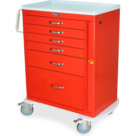 M-Series Tall Emergency Crash Cart, 6 Drawers, 36-3/4"W x 22"L x 43-3/4"H, Sand