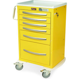 Aluminium Isolation Cart, 6 Drawers, 30"W x 22"L x 43-3/4"H, Light Gray