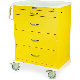 Tall Isolation Cart, 4 Drawers, 37-1/2"W x 22"L x 42-63/100"H, Red