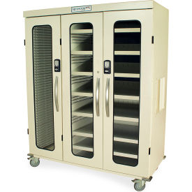 Triple Column Storage Cabinet,Electronic Keypad Lock, 60"W x 28"D x 81"H, Hammertone Green