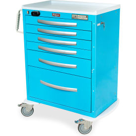 Aluminium Medical Cart, Tall Height, 36-3/4"W x 22"D x 43-3/4"H, Hammertone Green