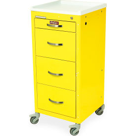 M-Series Tall Isolation Cart, 4 Drawers, Key Lock, 18"W x 18"L x 40-3/4"H, Hammertone Red