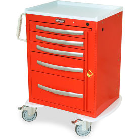 A-Series Lightweight Aluminium Crash Cart,5 Drawers,30"W x 22"L x 37-1/4"H,Sand