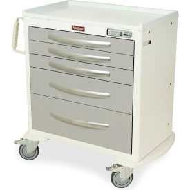 Aluminium Medical Cart, Short Height, 36-3/4"W x 22"L x 37-1/4"H, White