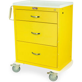 Tall Isolation Cart,3 Drawers & Standard Key Lock,37-1/2"Wx22"Lx42-63/100"H,Sand
