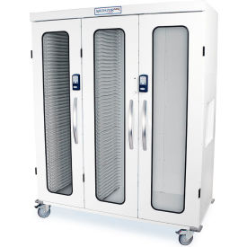 Triple Column Storage Cabinet, Electronic Keypad Lock, 60"W x 28"D x 81"H, White