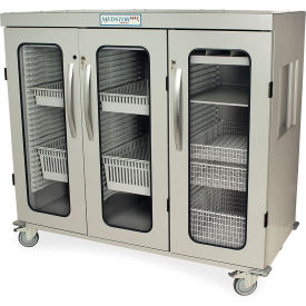 3/4 Height Triple Column Medical Storage Cabinet,60-2/5"Wx27-4/5"Dx55-3/5"H,Yellow