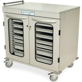 Half Height Double Column Medical Storage Cabinet with Key Lock, 40-1/10" W x 29-1/4" D x 40-3/4" H, Light Gray