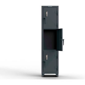 3-Tier 3 Door Digital Locker w/ Keyless Entry Lock, 18"Wx18"Dx75"H, Gray, Assembled
