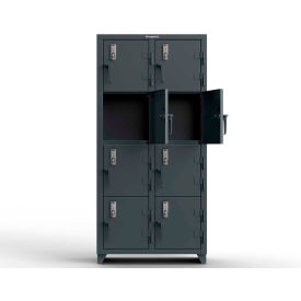 4-Tier 8 Door Digital Locker with Keyless Entry Lock, 36"Wx18"Dx75"H, Gray, Assembled