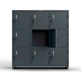 3-Tier 9 Door Digital Locker with Keyless Entry Lock, 72"Wx24"Dx75"H, Gray, Assembled