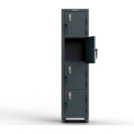 4-Tier 4 Door Digital Locker with Keyless Entry Lock, 18"Wx18"Dx75"H, Gray, Assembled