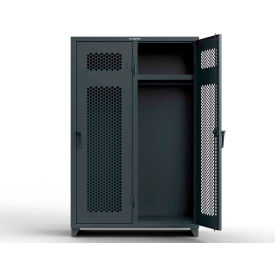 1-Tier 2 Door Ventilated Locker, 48"W x 24"D x 75"H, Gray, Assembled